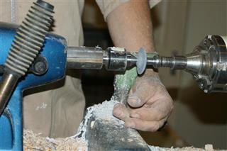 Turning a spinning top from corian